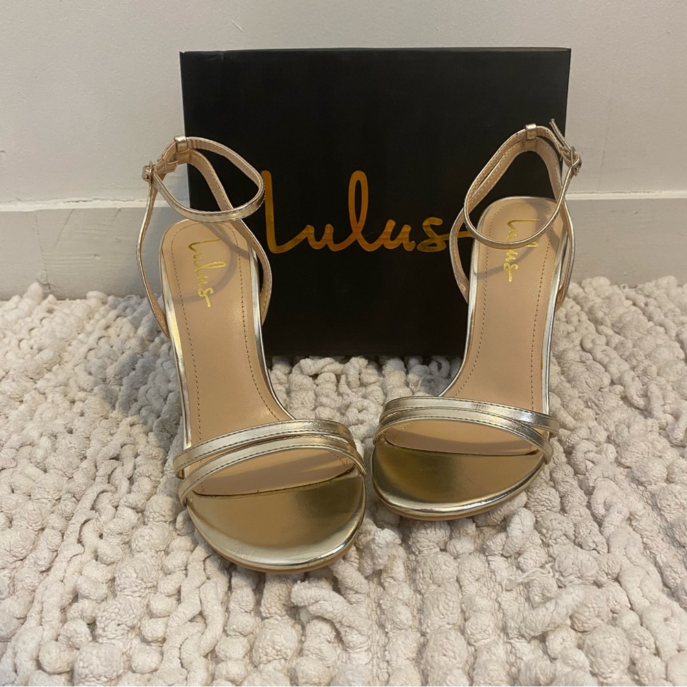 Lulus Iggy Champagne Ankle Strap Heels